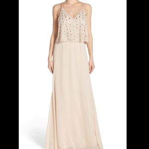 Aidan Mattox Blush beaded dress (size 2)